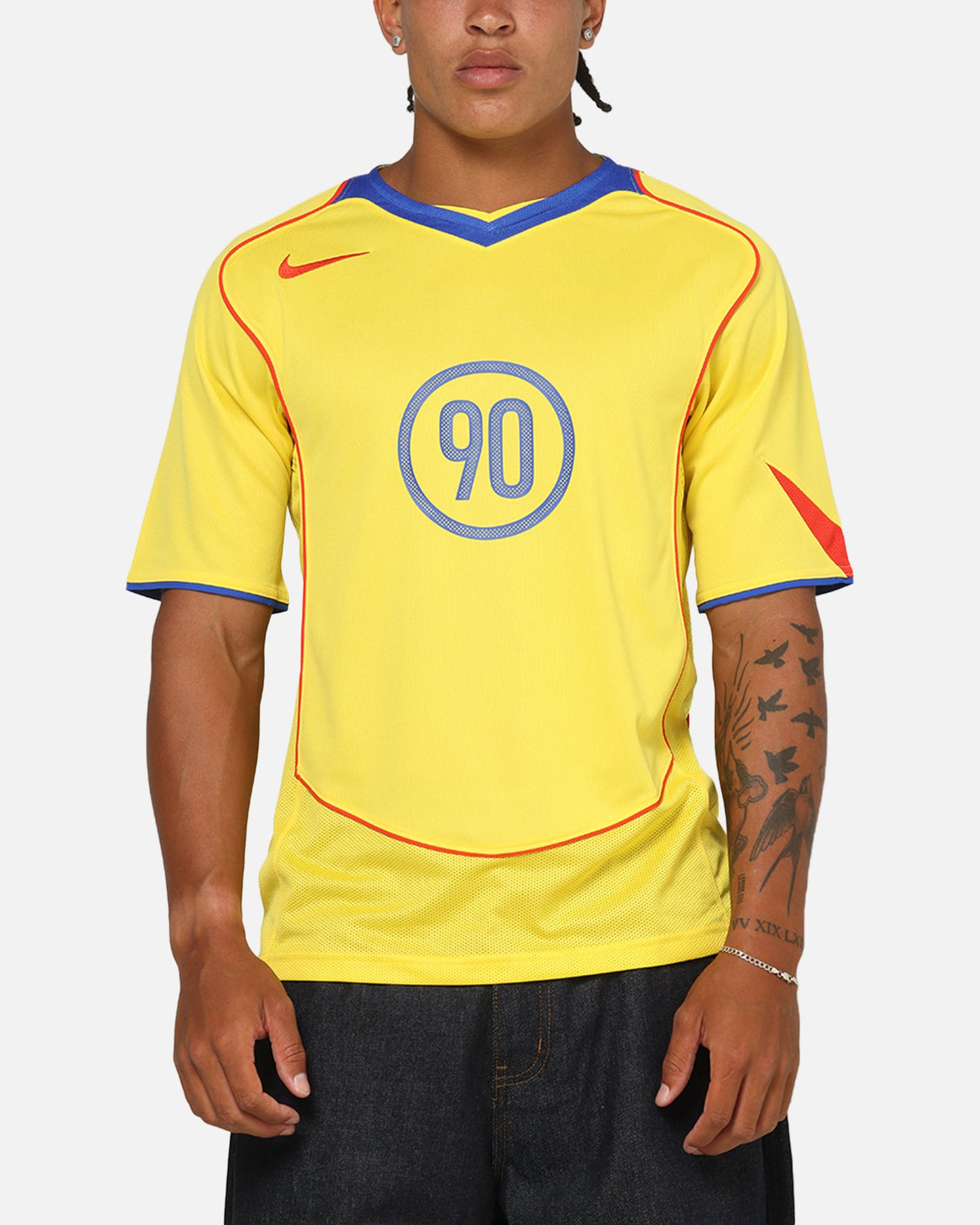 Top Seller Nike Total 90 Soccer T-Shirt Tour Yellow/Lyon Blue