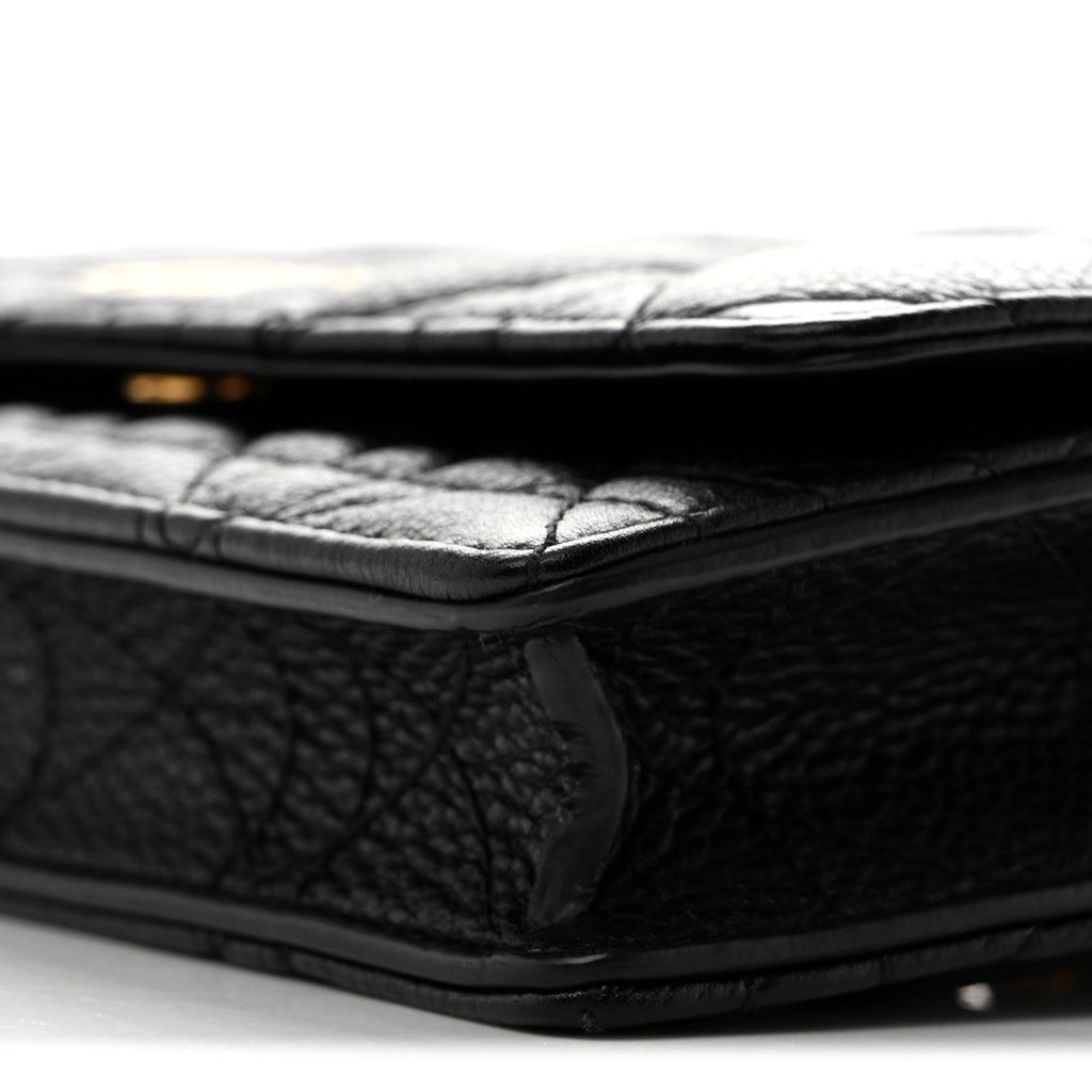 Supple Calfskin Caro Pouch with Chain Black AT My store
