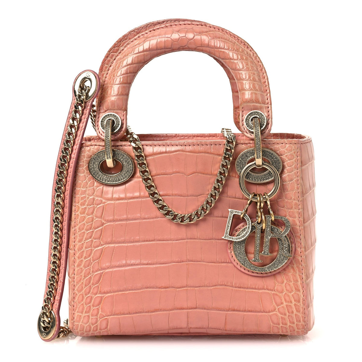 Alligator Crystal Mini Lady Dior Pink AT My store