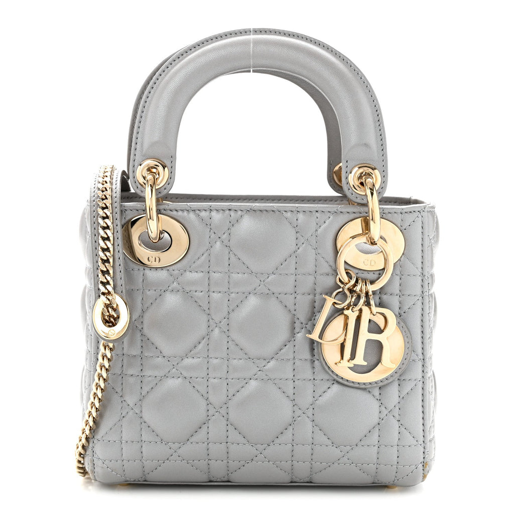Lambskin Cannage Mini Lady Dior Gray Opaline Gray Opaline AT My store
