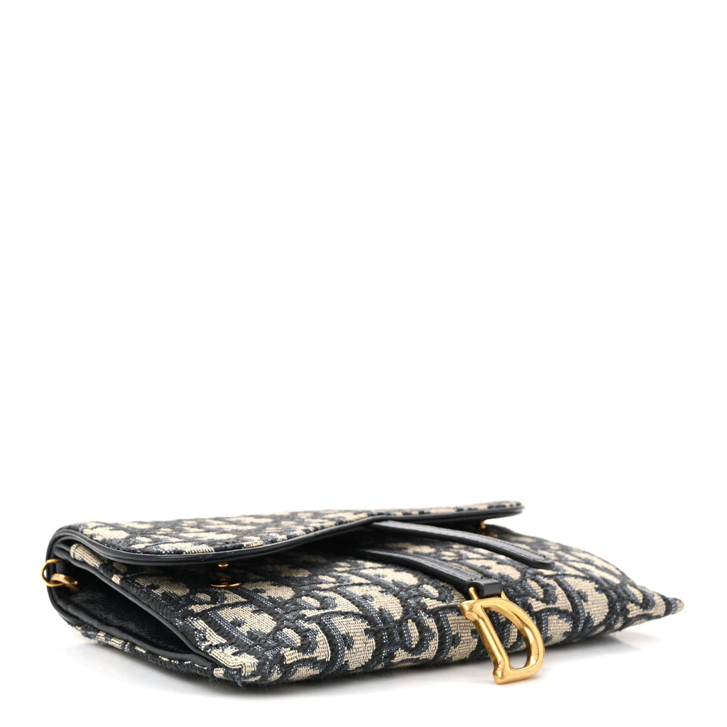 Oblique Saddle Chain Long Wallet Blue AT My store