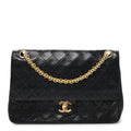 Lambskin Quilted Medium Double Flap Bijoux Chain Black At My store