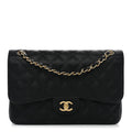 Caviar Quilted Jumbo Double Flap Black At My store