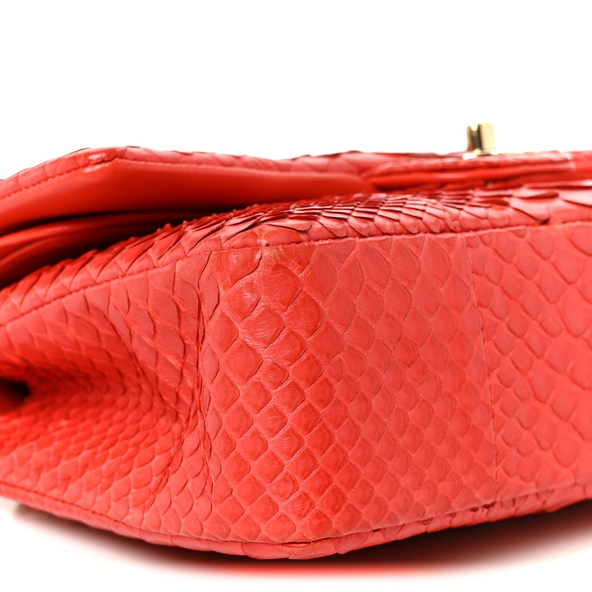 Snakeskin Medium Double Flap Red At My store