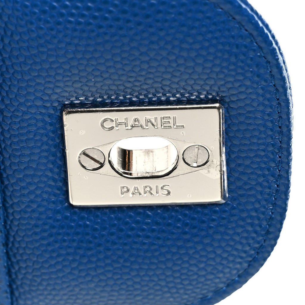 Caviar Chevron Quilted Jumbo Double Flap Blue At My store