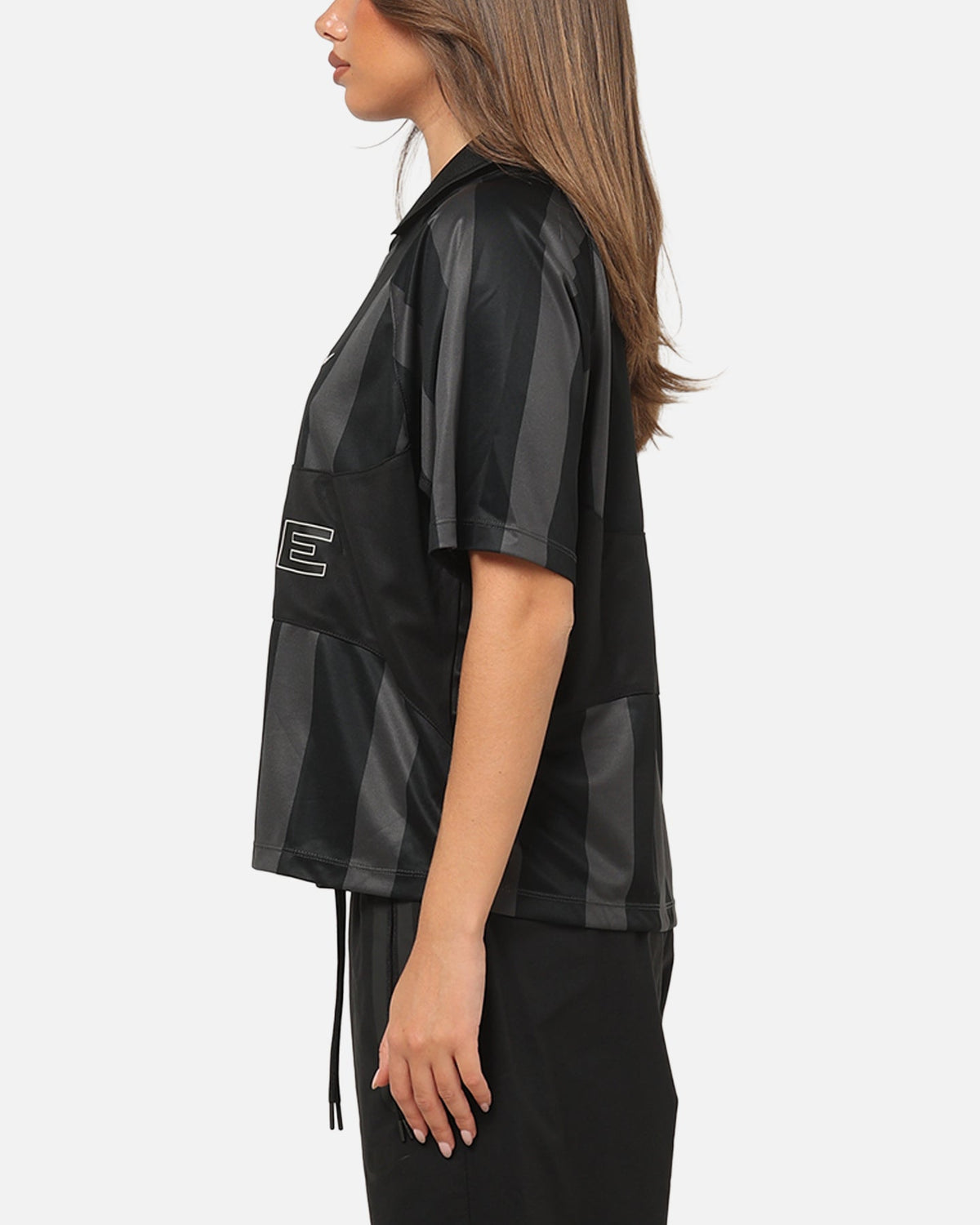 Top Seller Nike Women's Sportswear Street Oversized Striped Jersey Black/Black