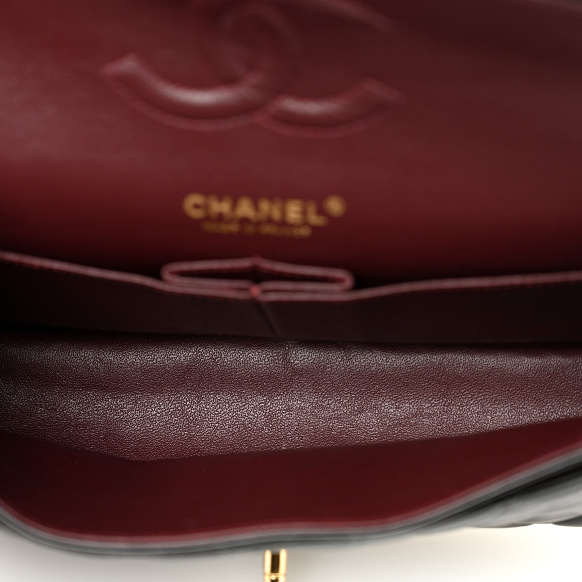 Lambskin Quilted Medium Double Flap Black At My store