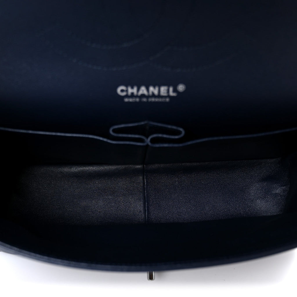 Lambskin Quilted Jumbo Double Flap Navy At My store