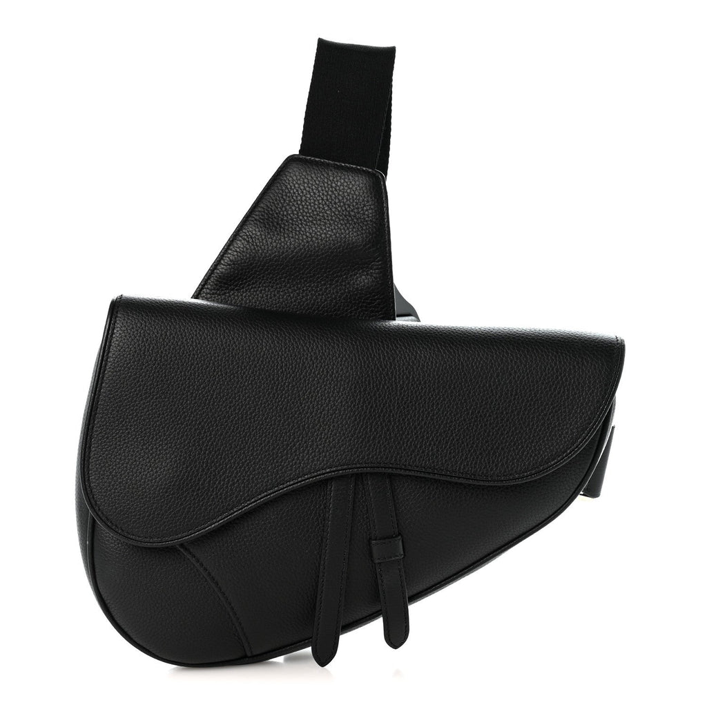 Grained Calfskin Kim Jones Saddle Bag Black AT My store
