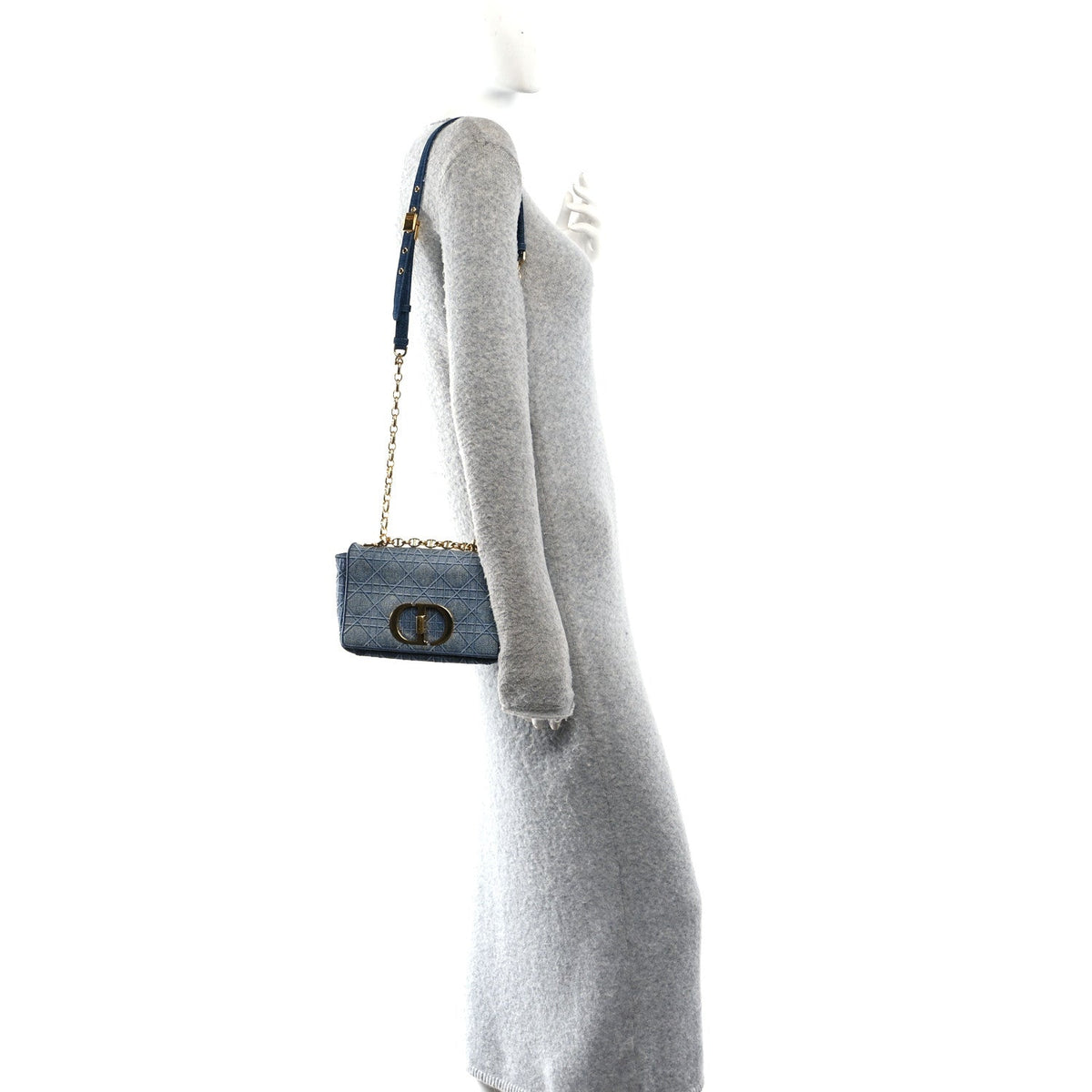 Denim Cannage Small Caro Bag Blue AT My store