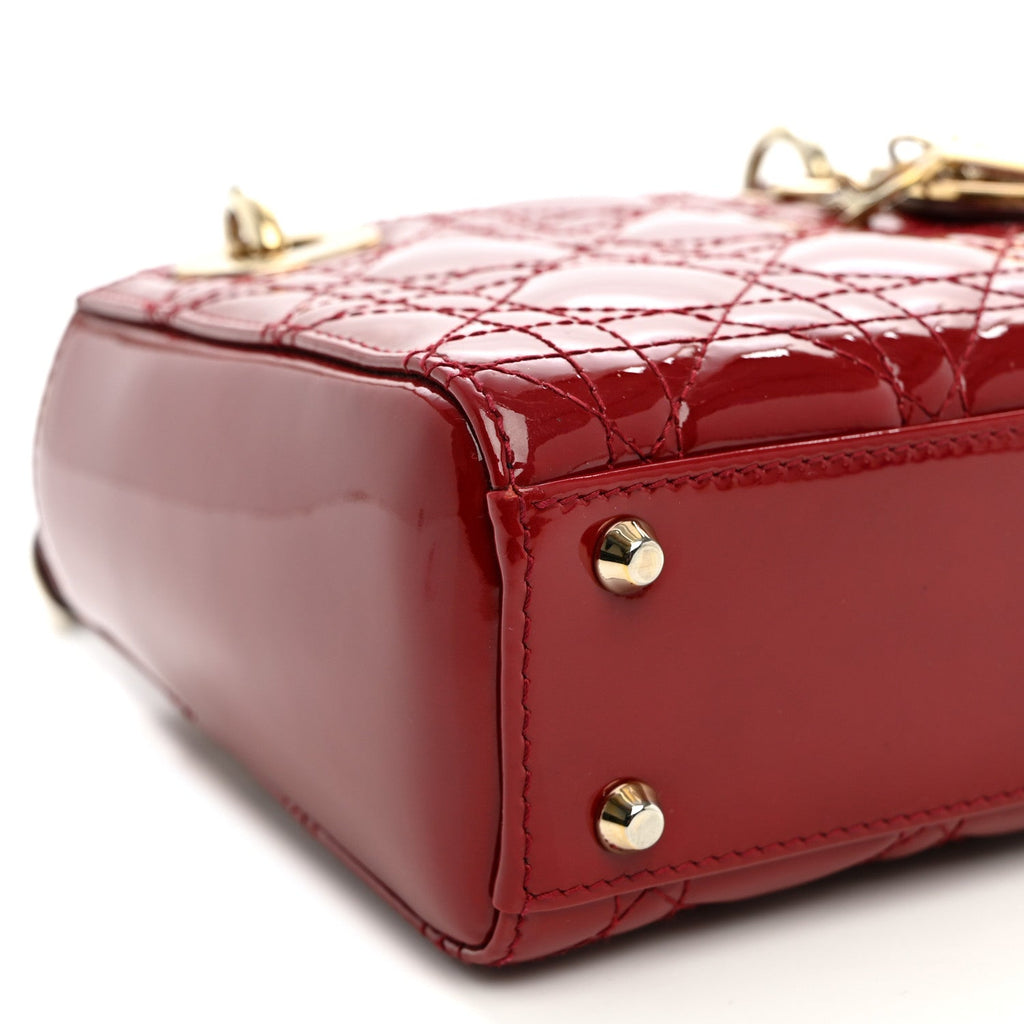 Patent Cannage Mini Lady Dior Red AT My store