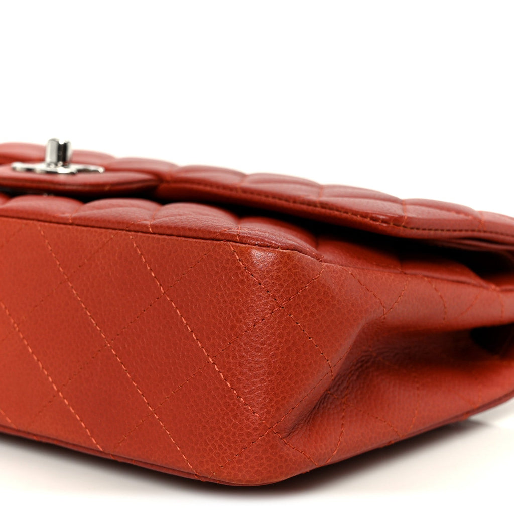 Caviar Quilted Medium Double Flap Red At My store