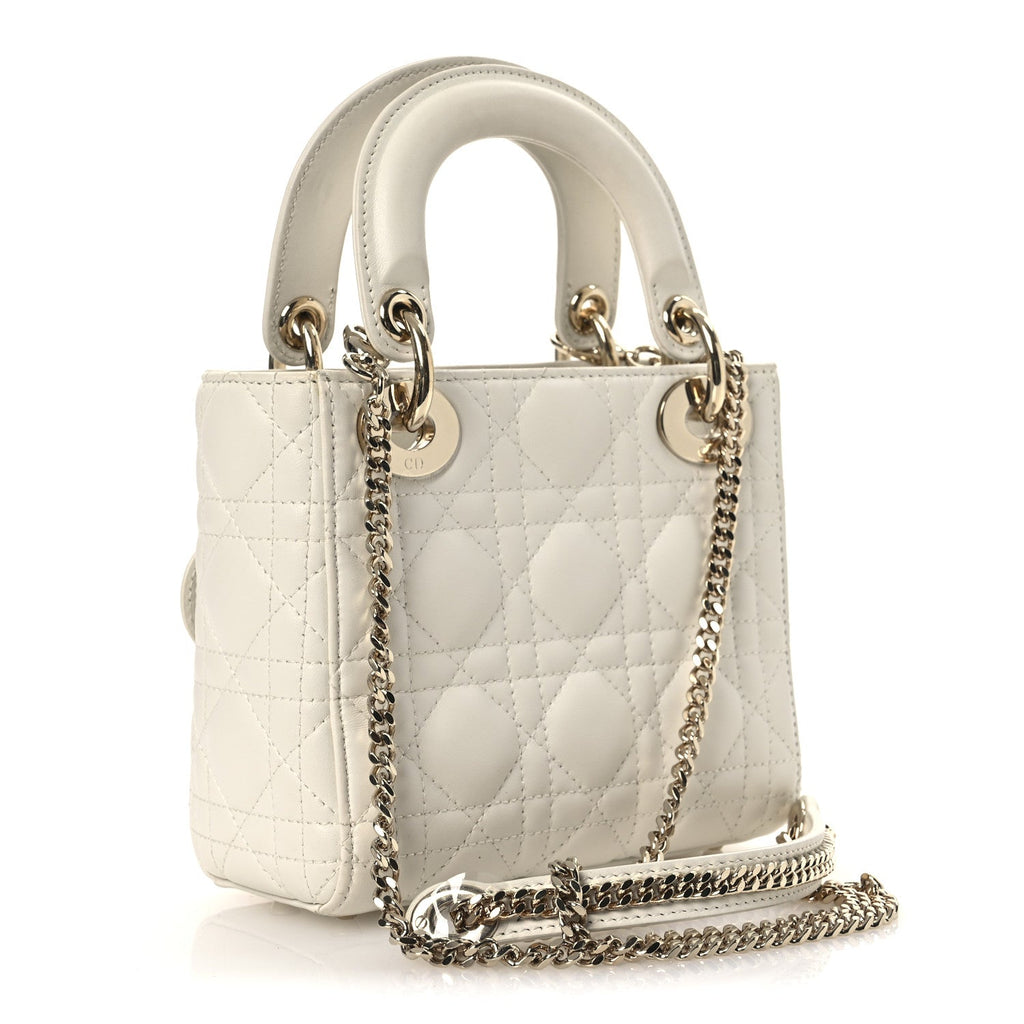 Lambskin Cannage Mini Lady Dior White AT My store