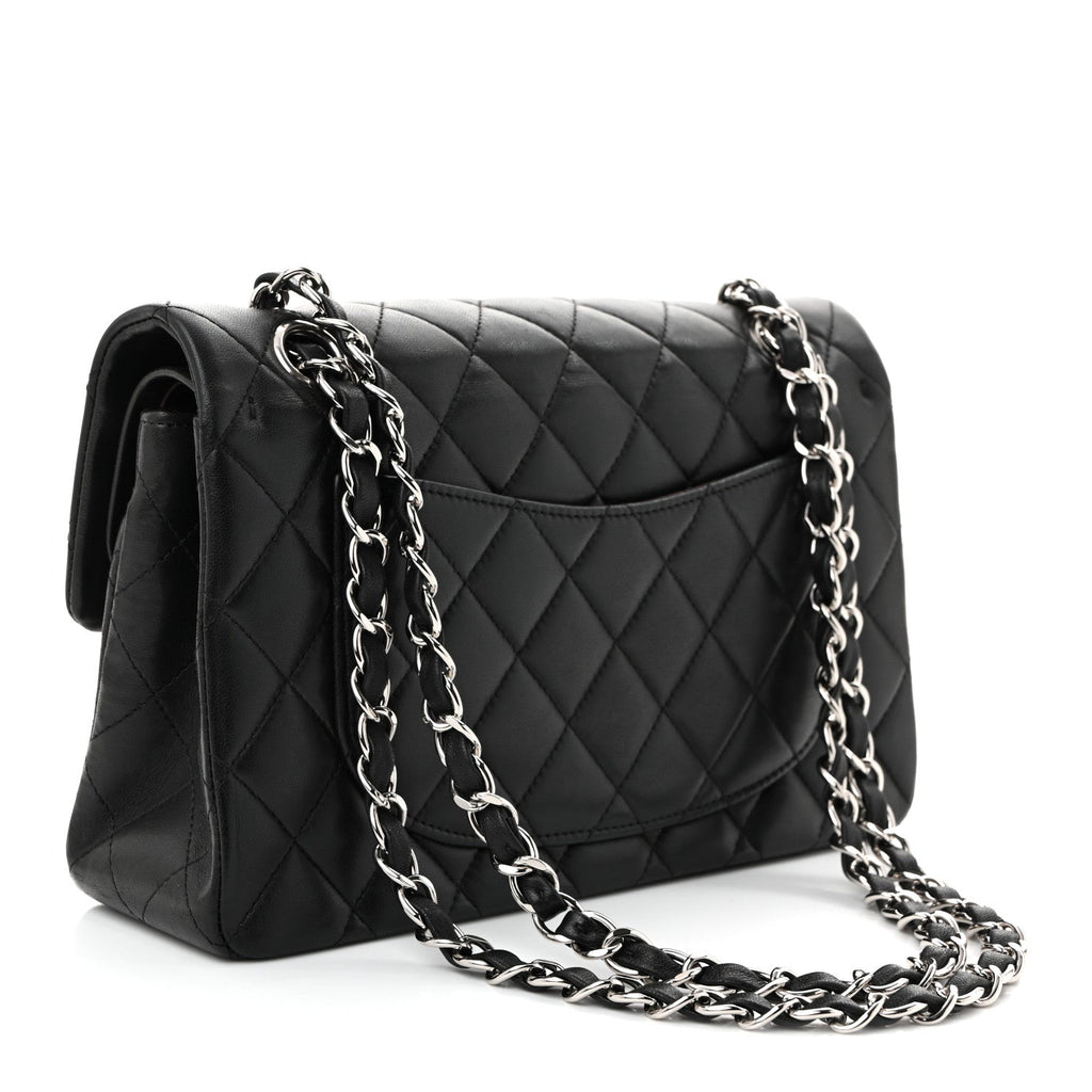 Lambskin Quilted Small Double Flap Black At My store
