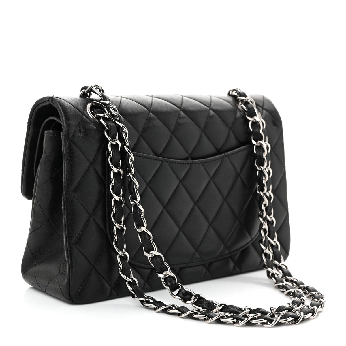 Lambskin Quilted Small Double Flap Black At My store