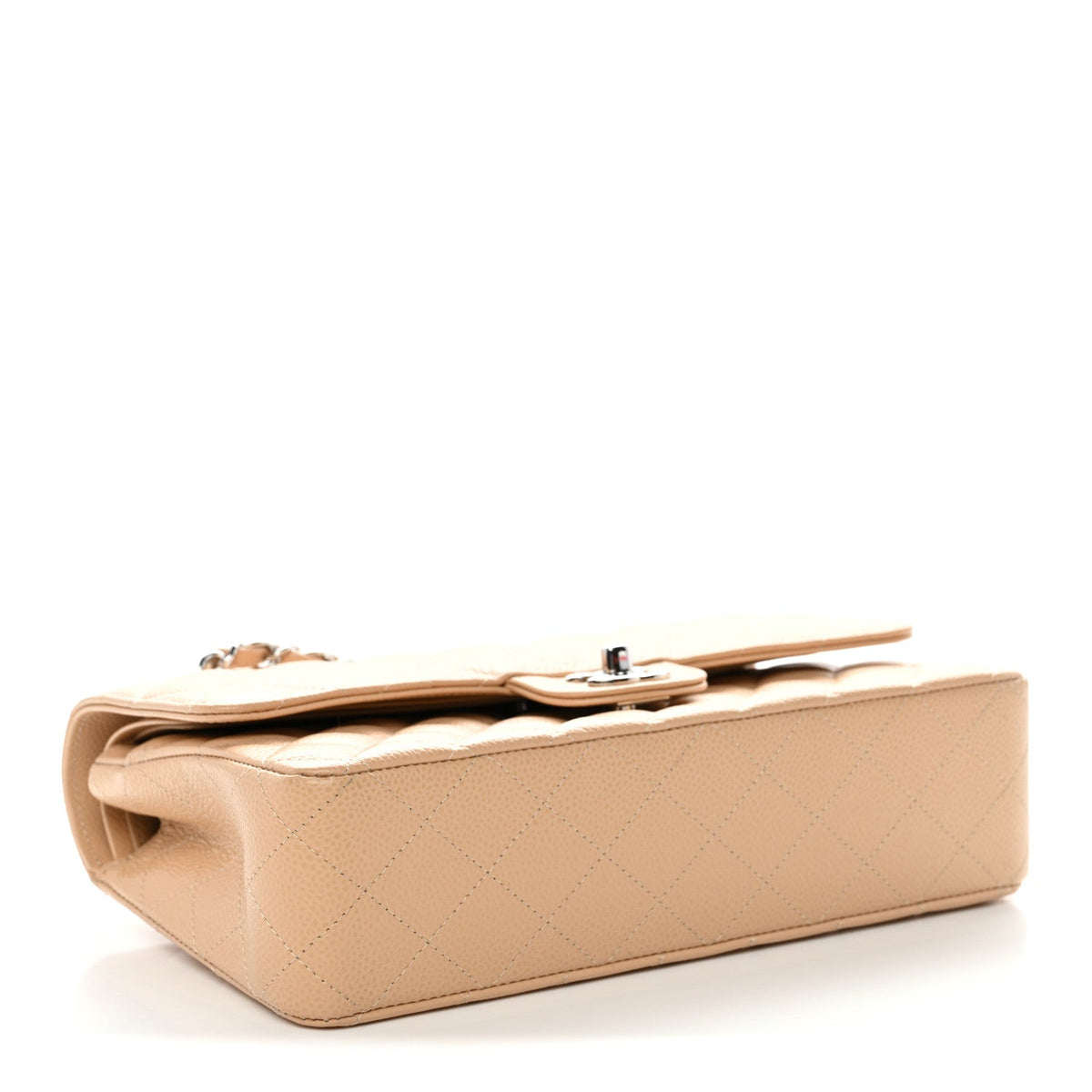 Caviar Quilted Medium Double Flap Beige At My store