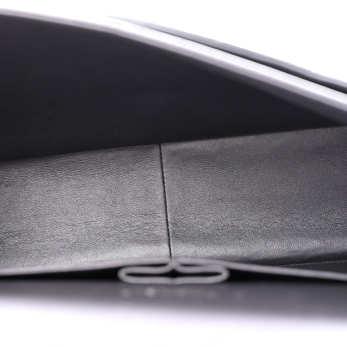 Metallic Lambskin Quilted Maxi Double Flap Pewter At My store