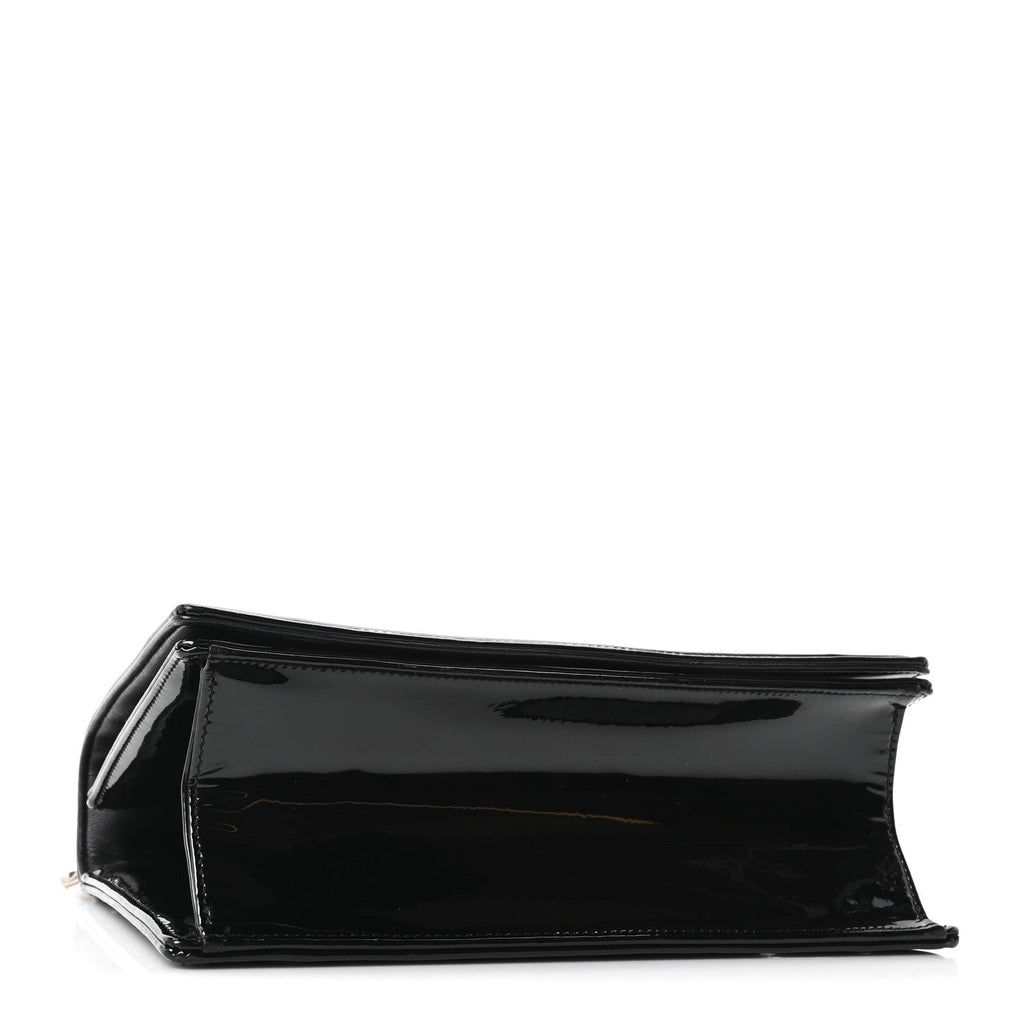 Patent Medium Diorama Flap Bag Black AT My store