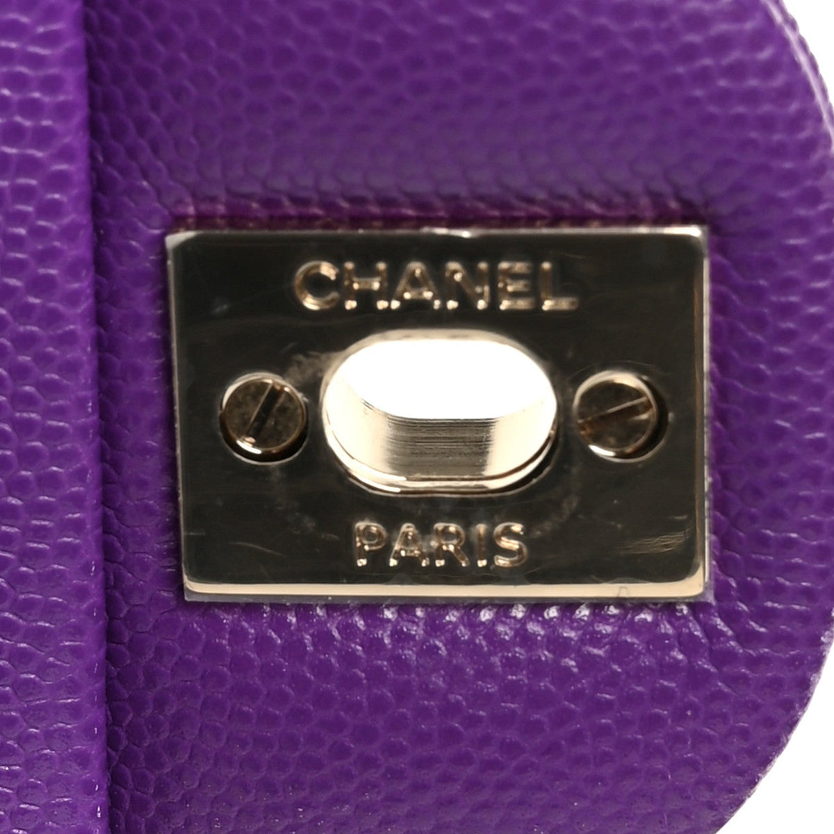 Caviar Quilted Small Double Flap Purple At My store
