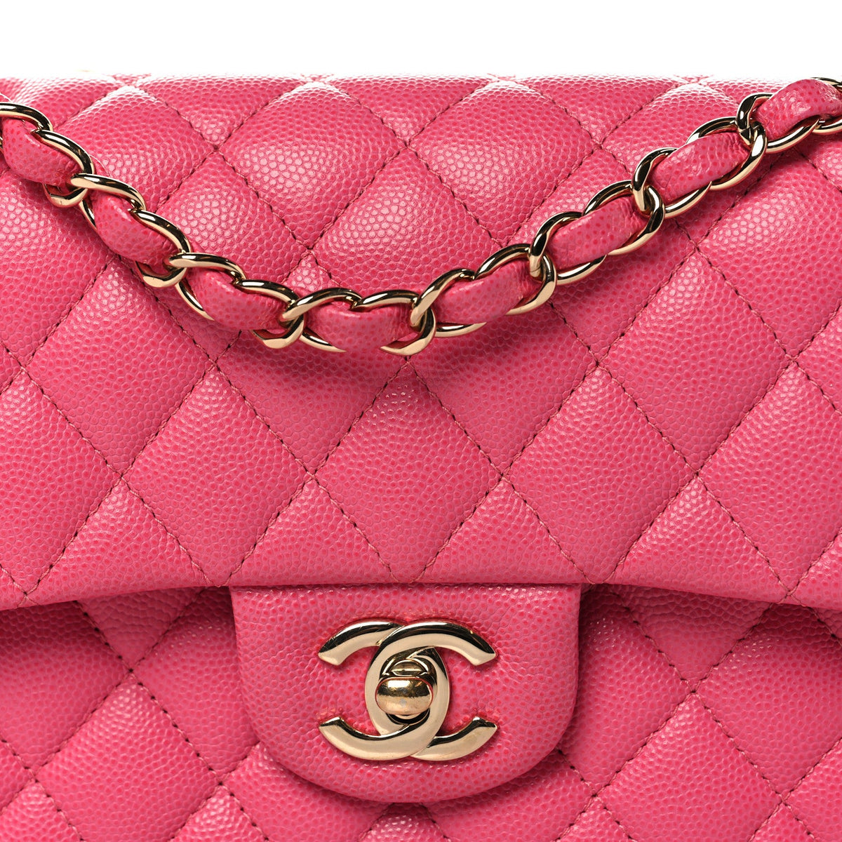 Caviar Quilted Small Double Flap Pink At My store