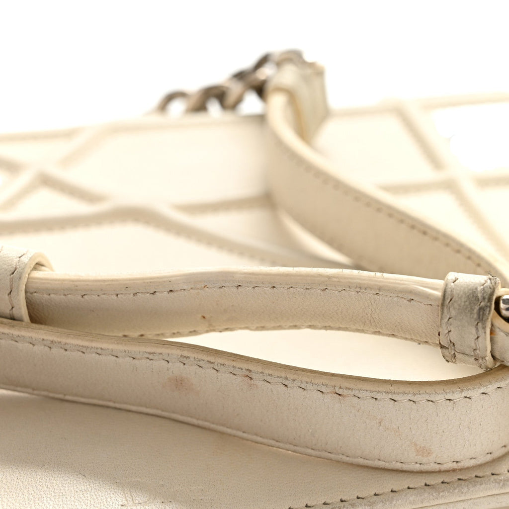 Lambskin Sequin Medium Diorama Flap Bag White AT My store