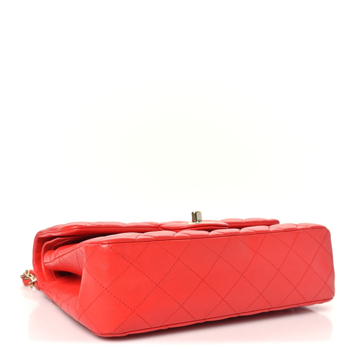 Lambskin Quilted Small Double Flap Red At My store