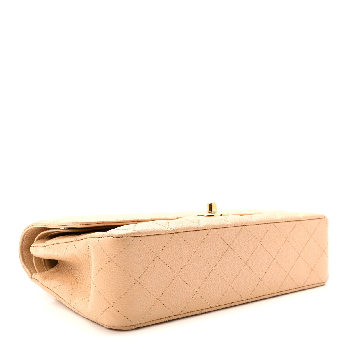 Caviar Quilted Medium Double Flap Beige At My store