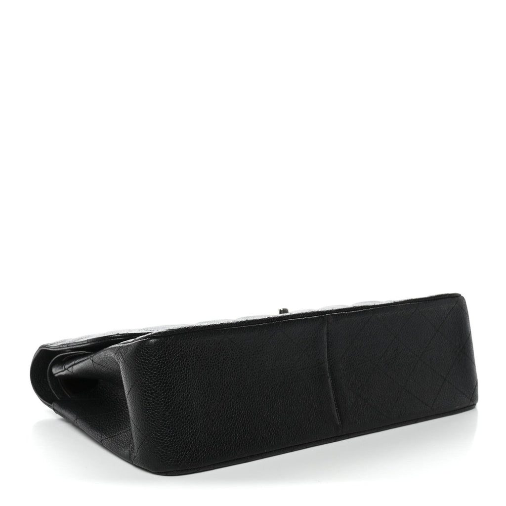 Caviar Quilted Jumbo Double Flap Black At My store