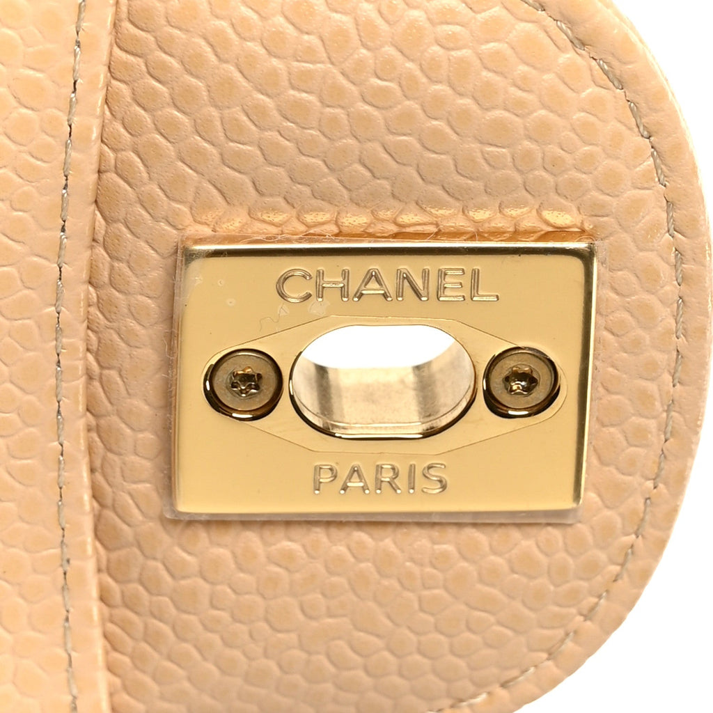 Caviar Quilted Medium Double Flap Beige At My store
