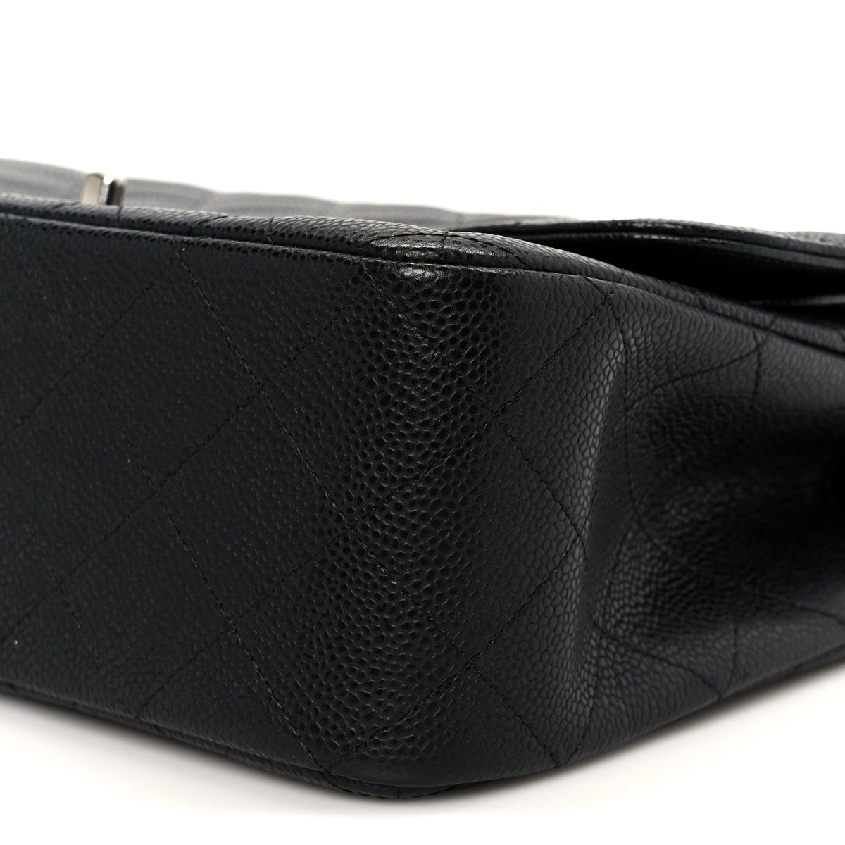 Caviar Quilted Jumbo Double Flap Black At My store