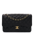 Caviar Quilted Jumbo Double Flap Black At My store