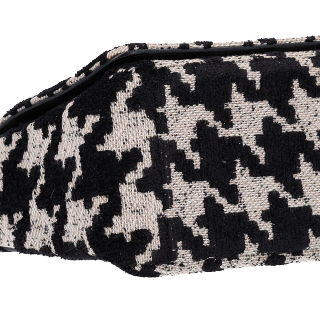 Technical Canvas Macro Houndstooth Medium Caro Bag Black White AT My store