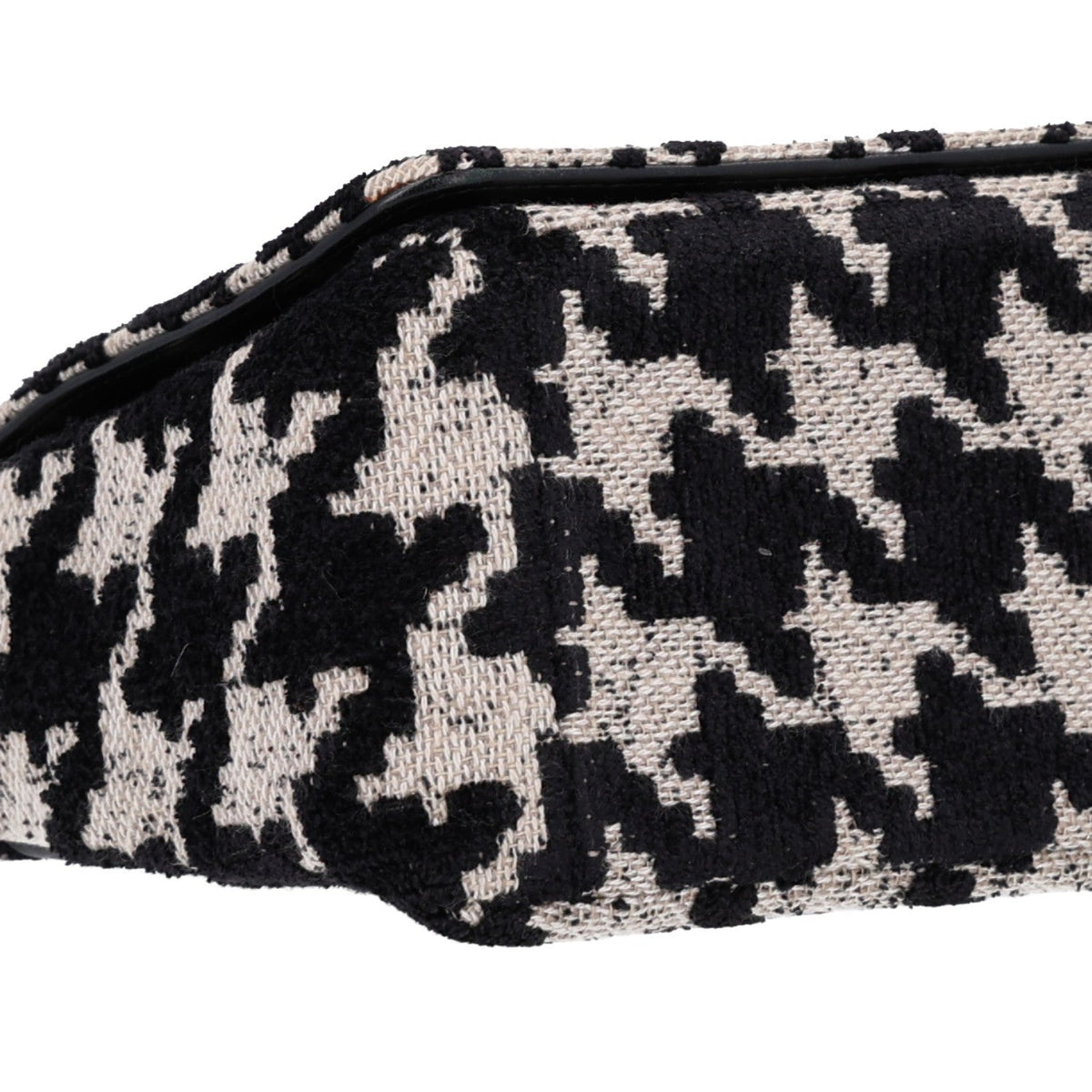 Technical Canvas Macro Houndstooth Medium Caro Bag Black White AT My store