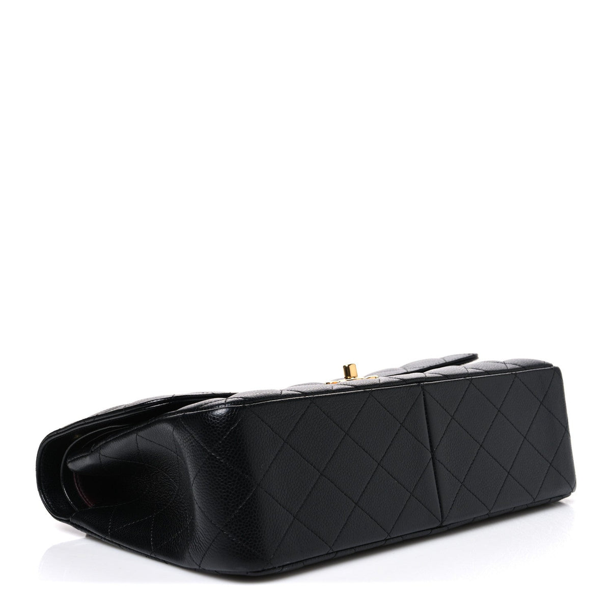 Caviar Quilted Jumbo Double Flap Black At My store