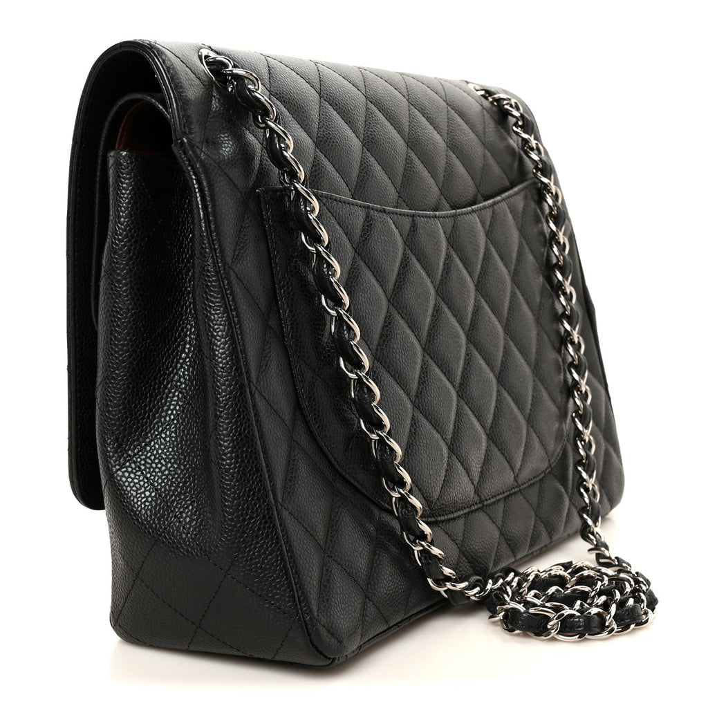 Caviar Quilted Maxi Double Flap Black At My store
