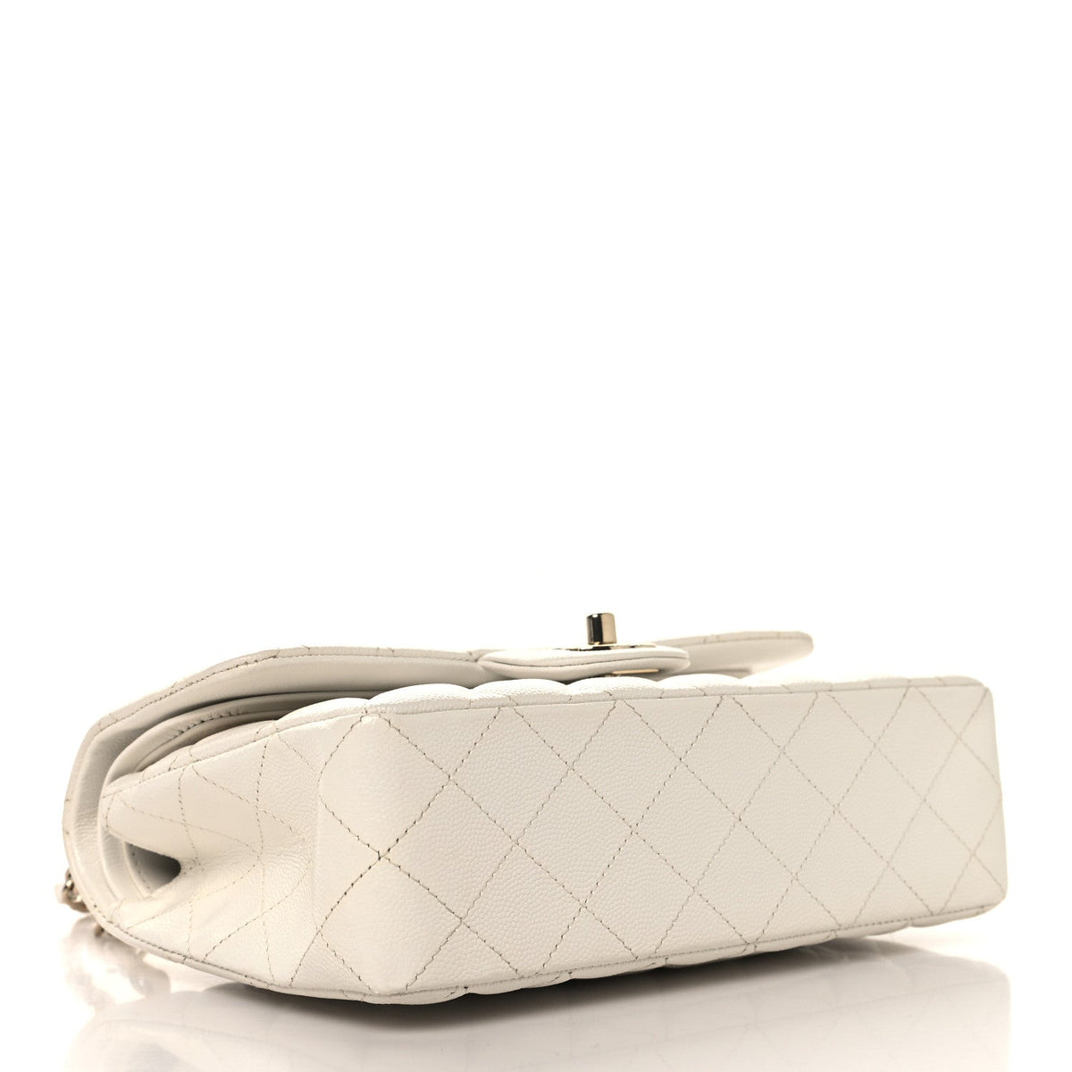 Caviar Quilted Small Double Flap White At My store