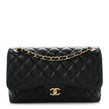 Caviar Quilted Jumbo Double Flap Black At My store
