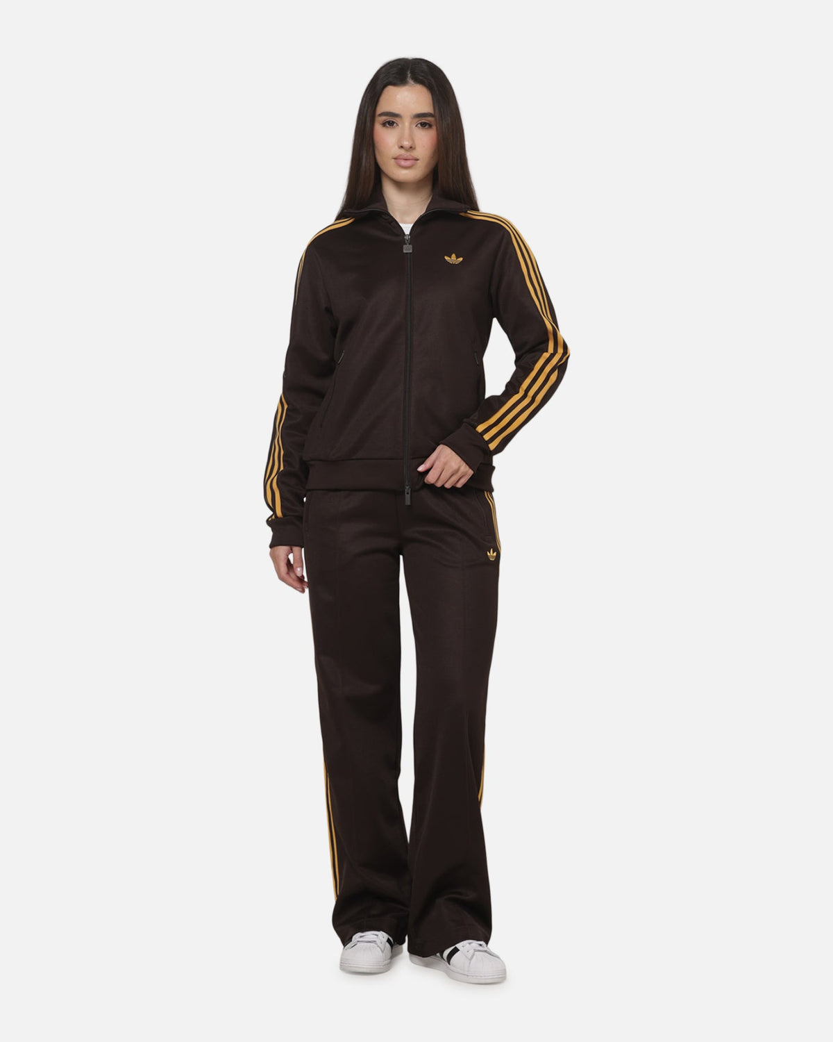 Best-Selling Adidas Women's Classic Track Pants Brown/Yellow