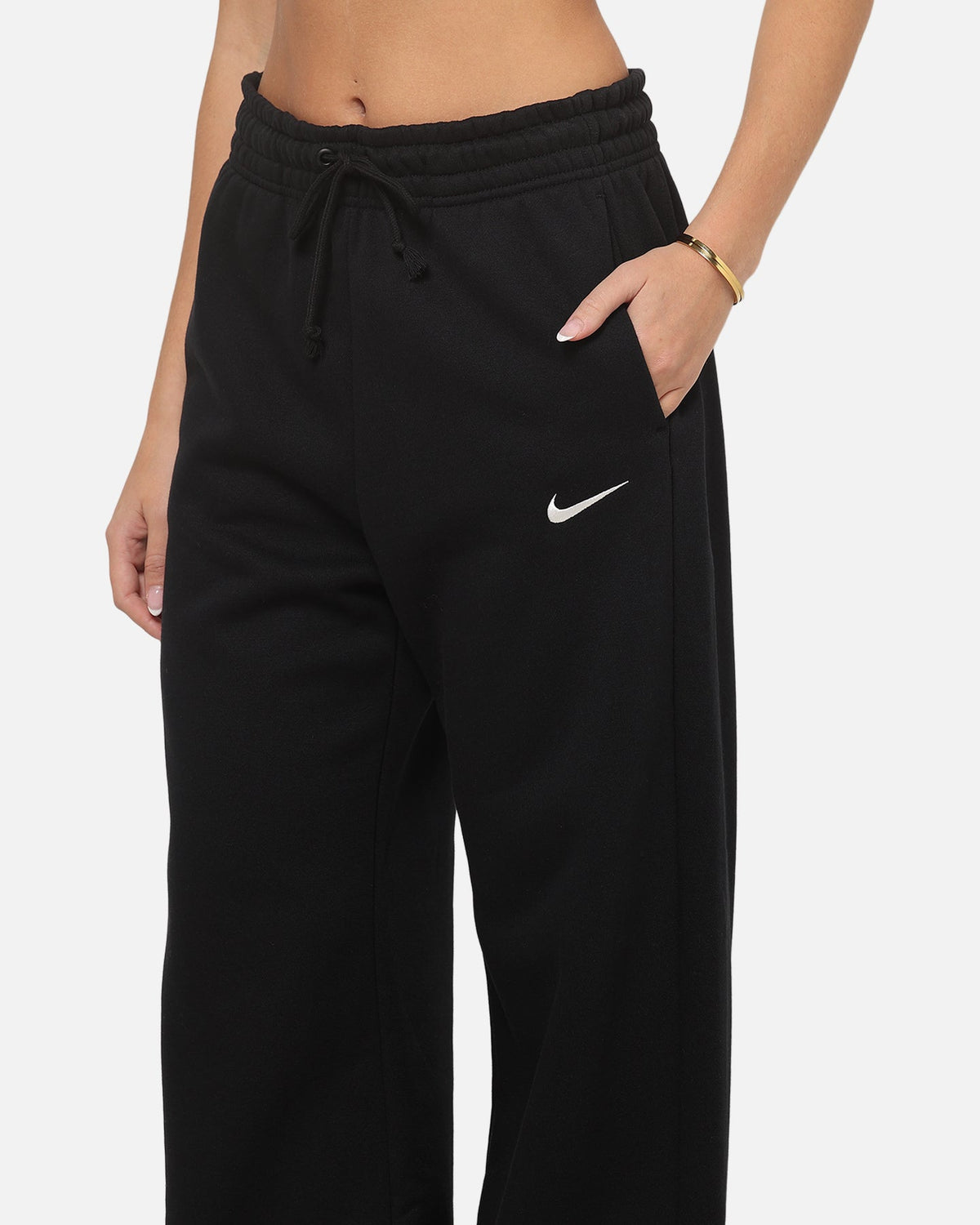 Top Seller Nike Women's Sportswear Phoenix Fleece High Waisted Wide Leg Sweat Pants Black/Sail