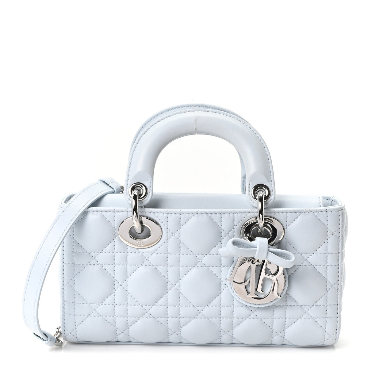 Lambskin Cannage Small Lady D-Joy Light Blue AT My store