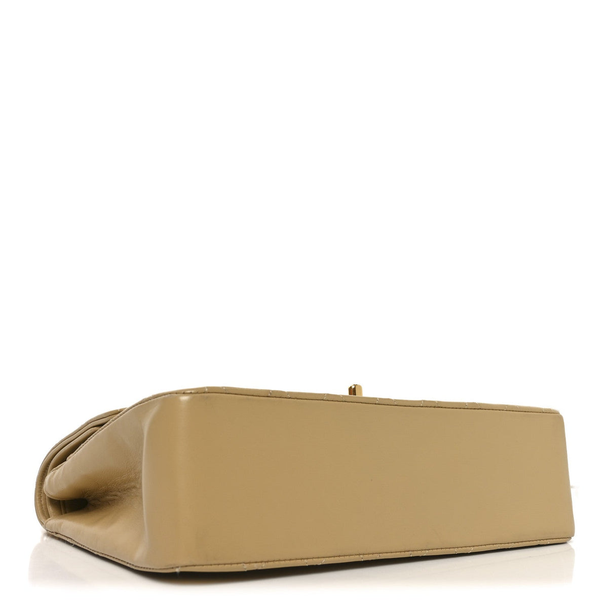 Lambskin Quilted Medium Double Flap Beige At My store