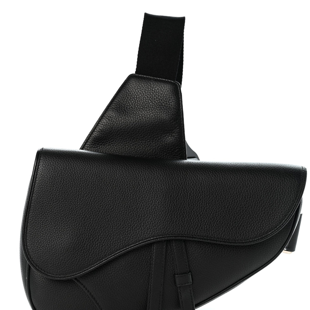Grained Calfskin Kim Jones Saddle Bag Black AT My store