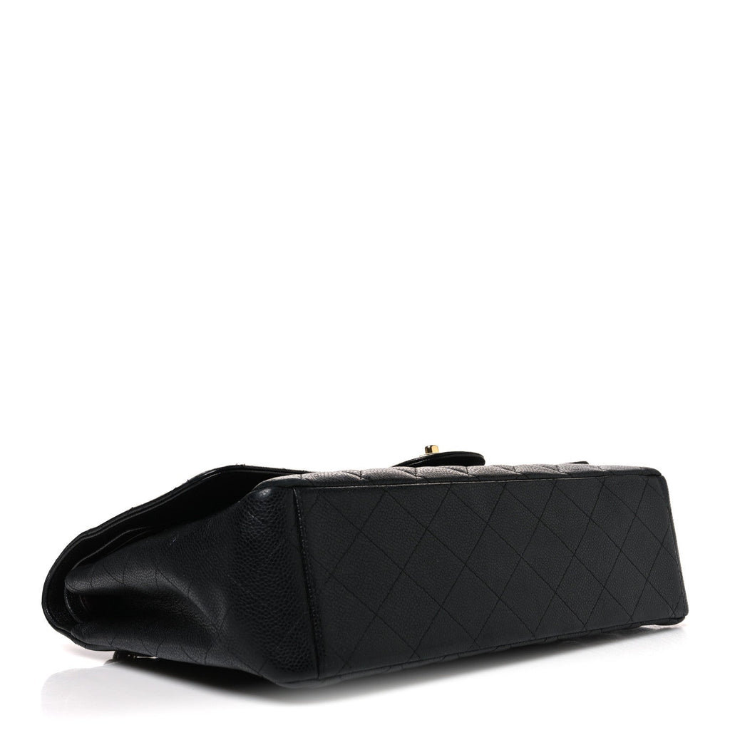 Caviar Quilted Maxi Double Flap Black At My store