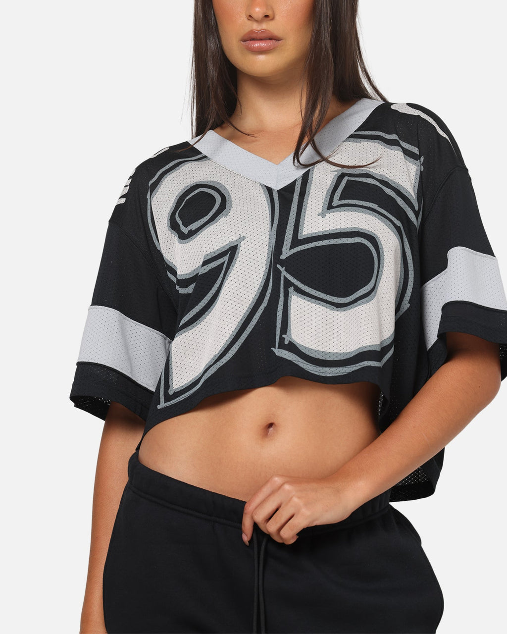 Top Seller Nike Women's Sportswear Cropped Jersey Black/Grey