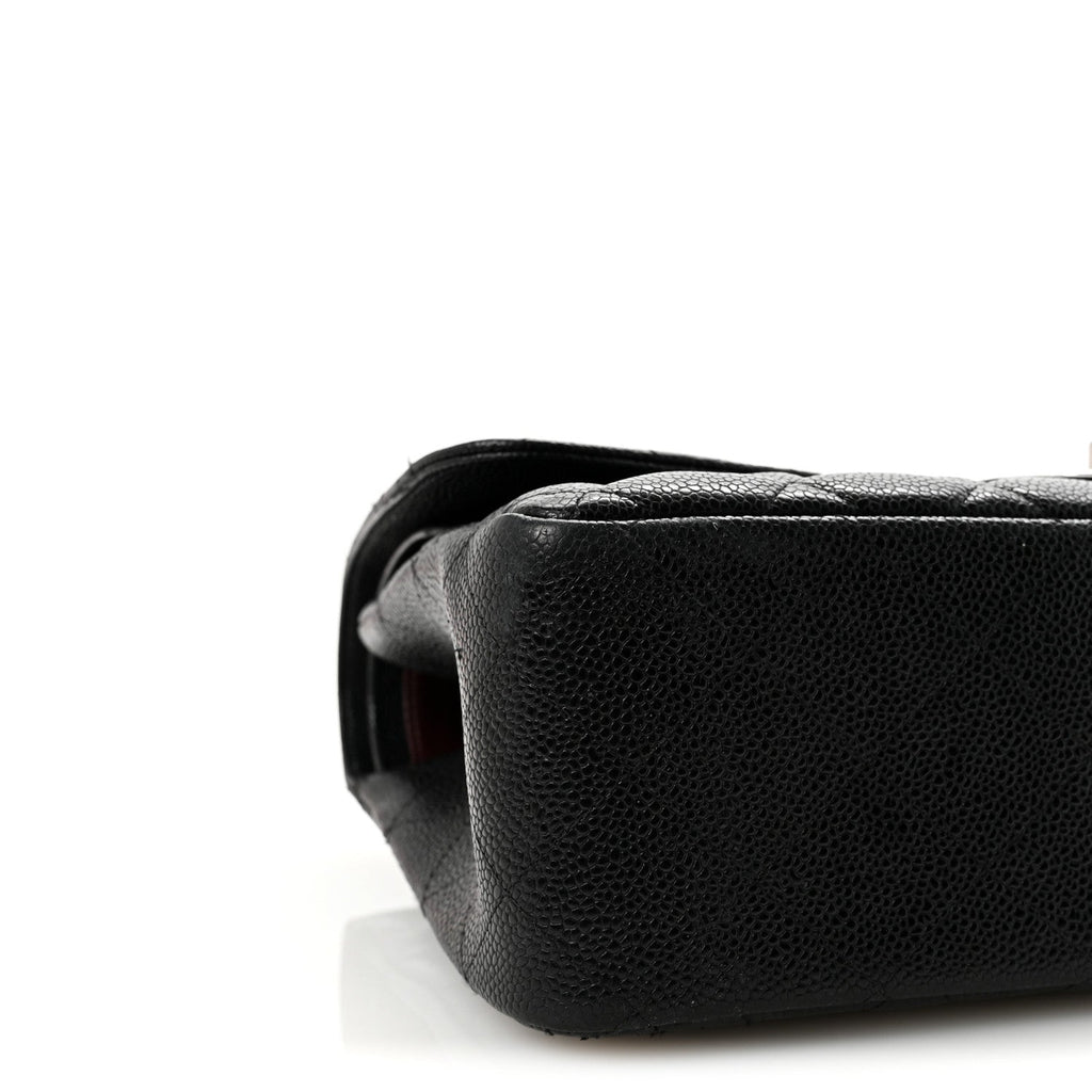 Caviar Quilted Jumbo Double Flap Black At My store