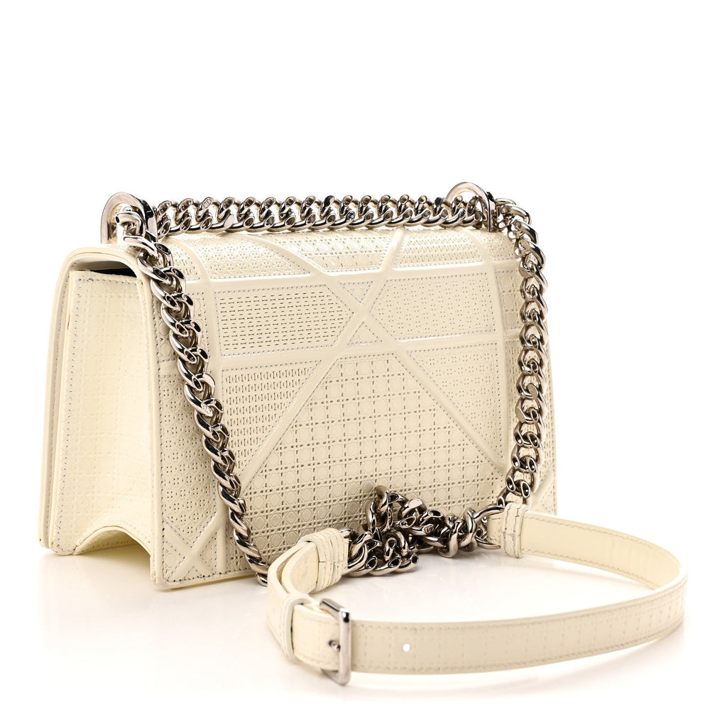 Patent Micro-Cannage Small Diorama Flap Bag White AT My store