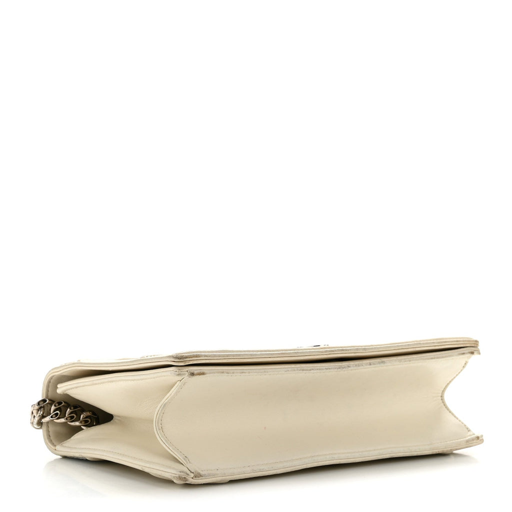 Lambskin Sequin Medium Diorama Flap Bag White AT My store