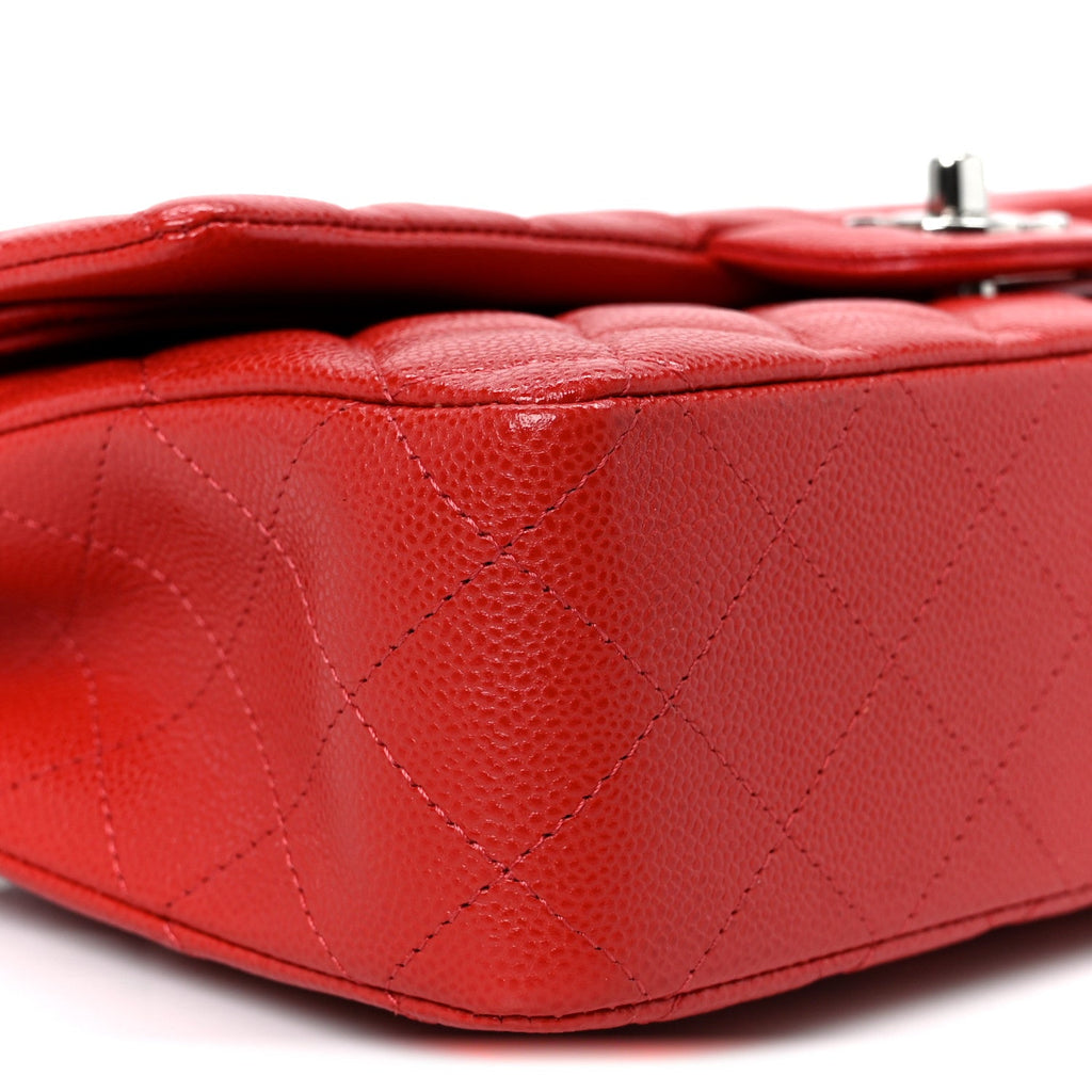 Caviar Quilted Medium Double Flap Red At My store