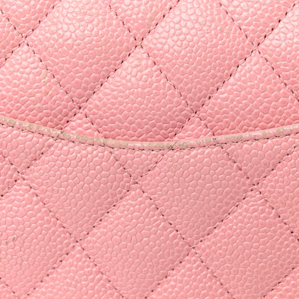 Caviar Quilted Medium Double Flap Light Pink At My store
