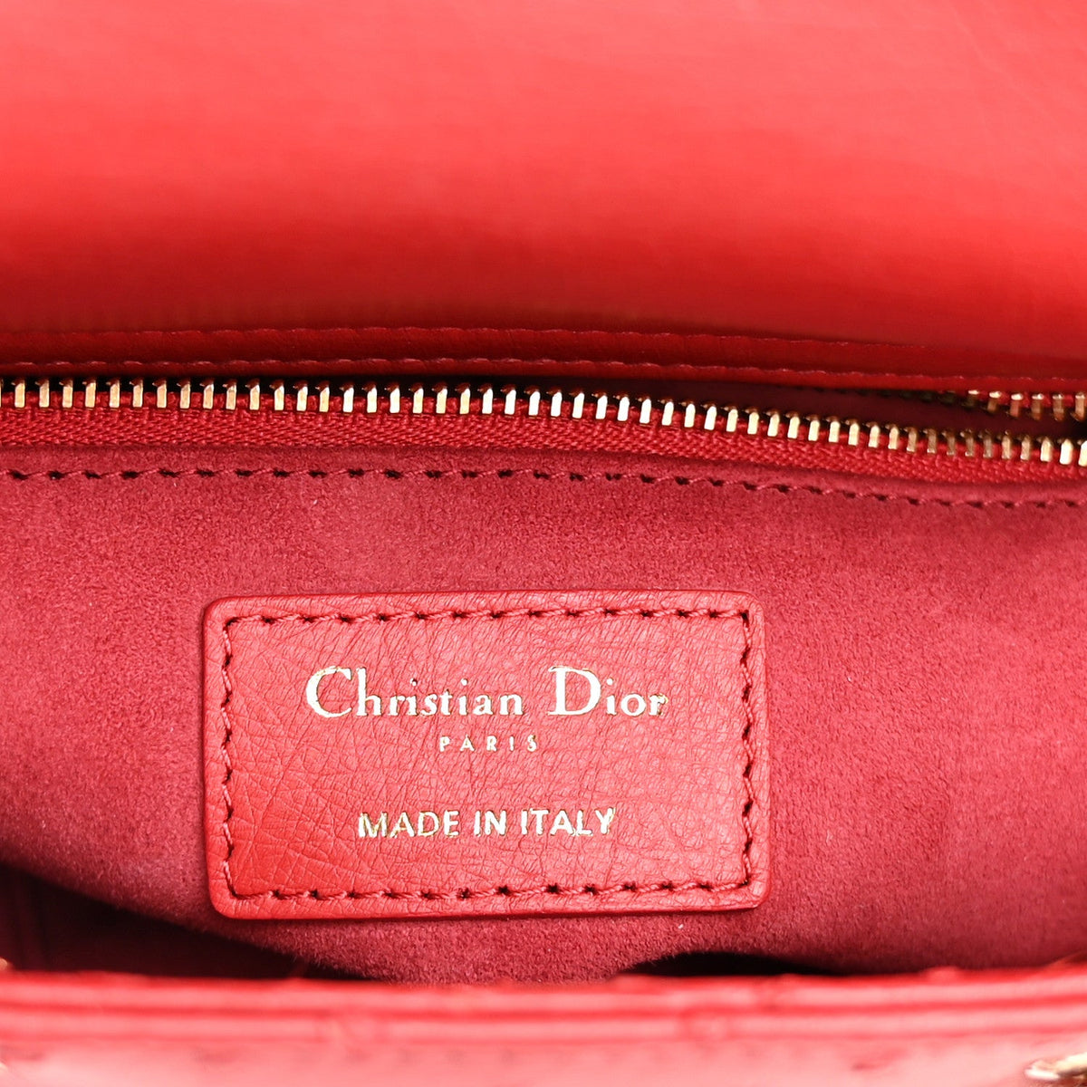 Ostrich Small Lady Dior Red AT My store